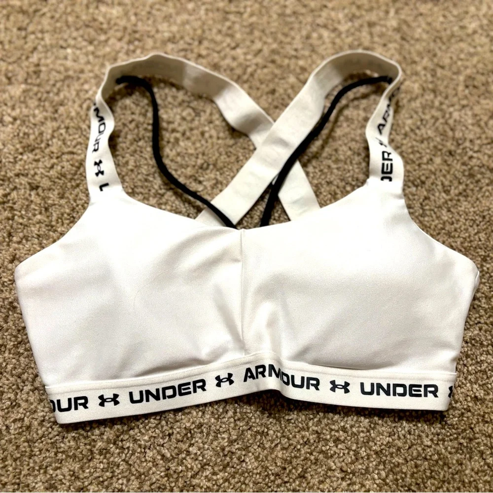 White Under Armour sports bra - Picture 1 of 1